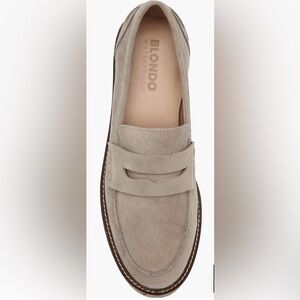 Blondo Waterproof Penny Loafer in Taupe Suede w Memory Foam Comfort NWOT Sz. 8.5